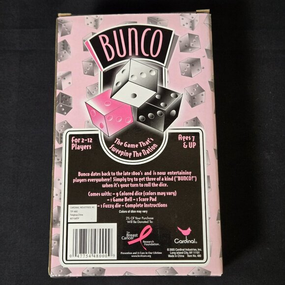 Bunco Dice Game For 2-12 Players Ages 7+ Family Fun By Cardinal - Picture 3 of 5